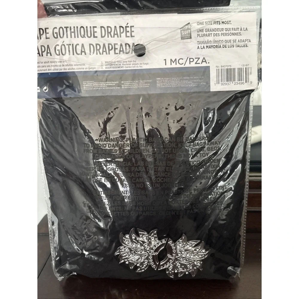 Draped Gothic Cape - Black - Gothic - Medieval - Costume - One Size